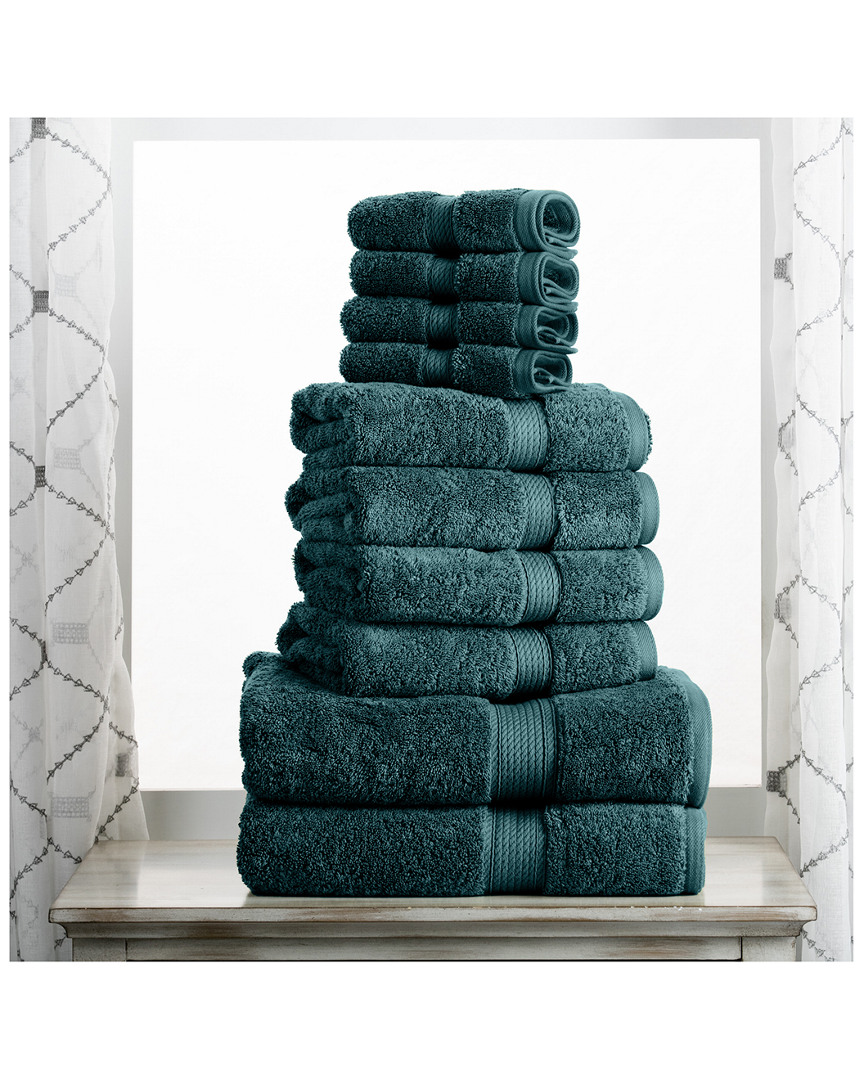 Superior Highly Absorbent 10pc Ultra Plush Towel Set In Teal