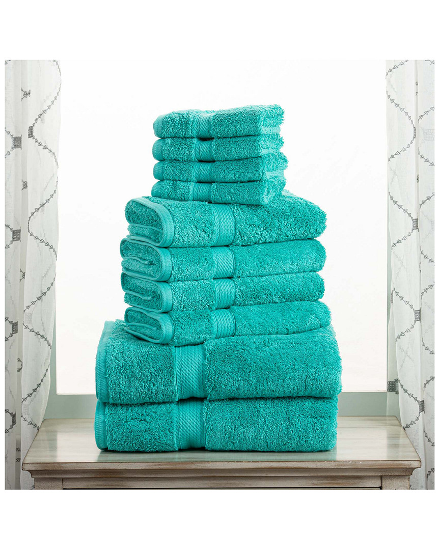 Superior Highly Absorbent 10pc Ultra Plush Towel Set In Turquoise