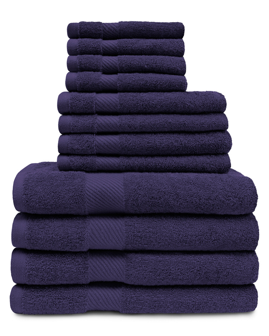 Superior Highly Absorbent 12pc Towel Set In Navy