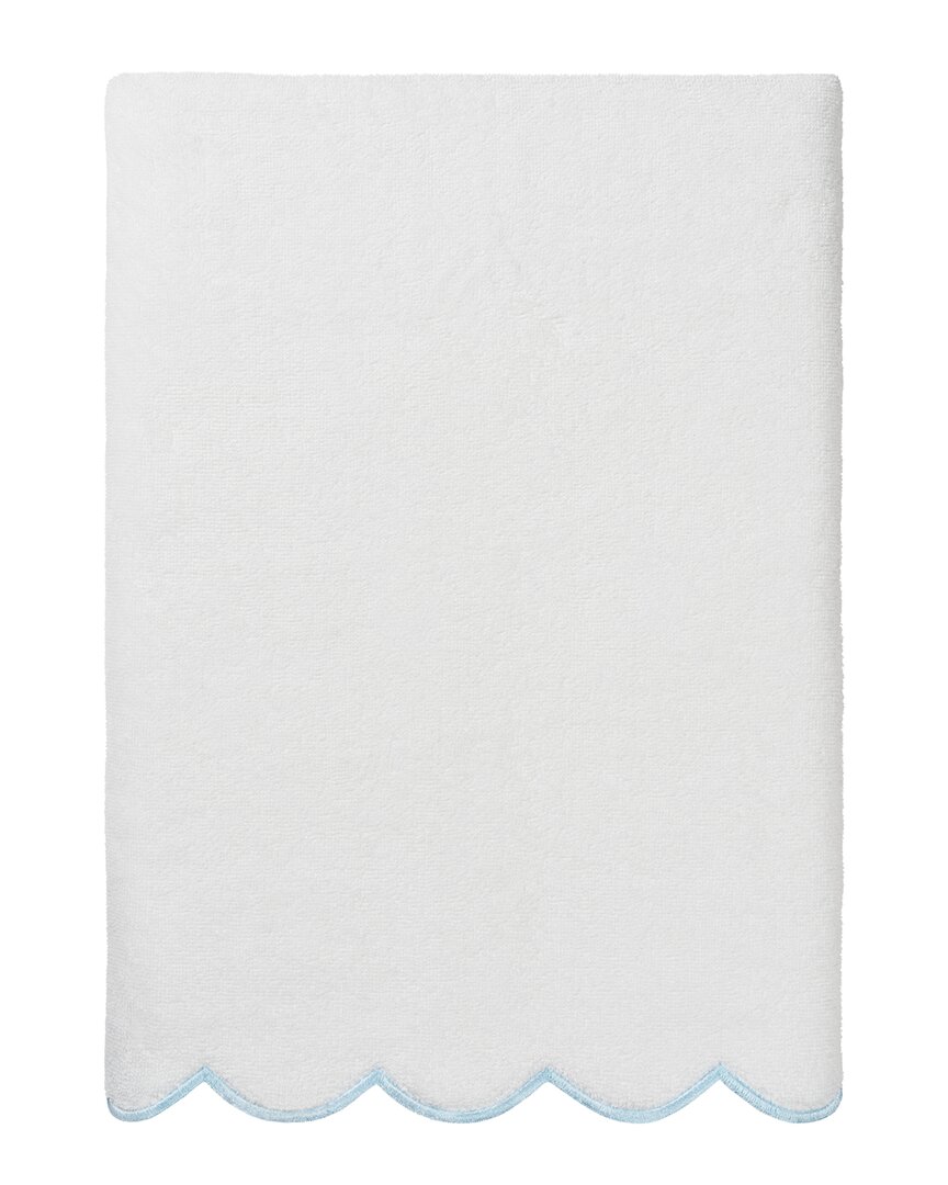 Linum Home Textiles 100% Turkish Cotton Adornia Scallop Bath Towel In Blue