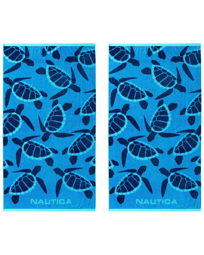 Nautica Neon Turtles Beach Towel Set