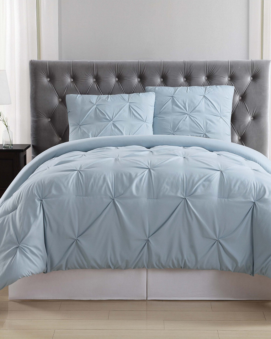 Truly Soft Pleated Light Blue Comforter Set