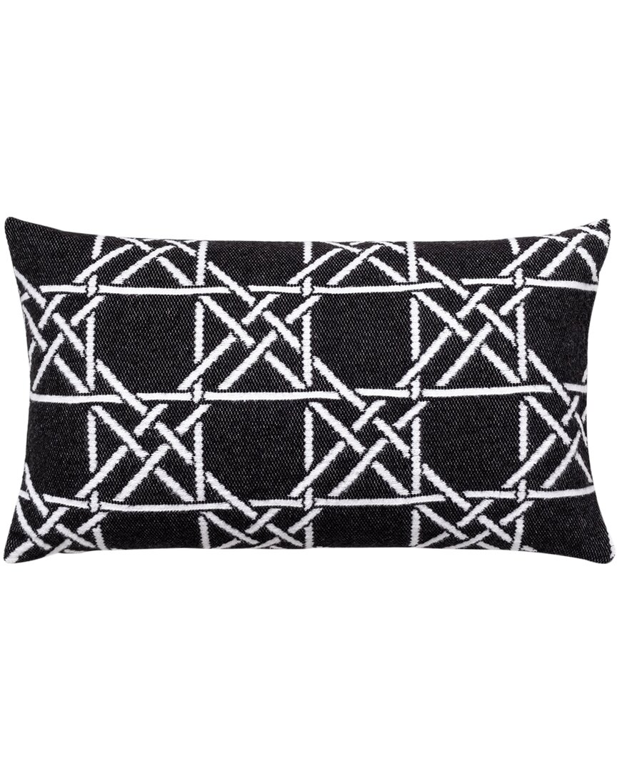 Brooks Brothers Lattice Work Decorative Cotton Pillow In Black