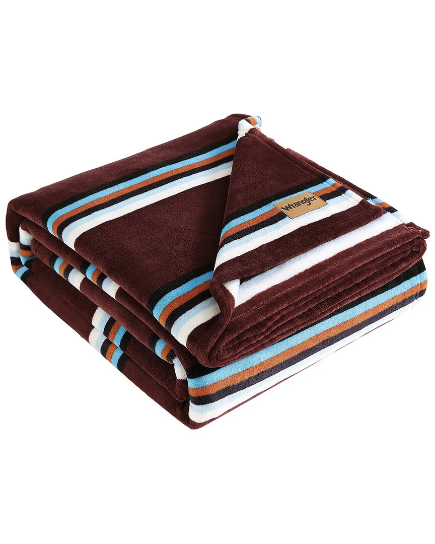 Wrangler Western Saddle Stripe Ultra Soft Plush Fleece Blanket