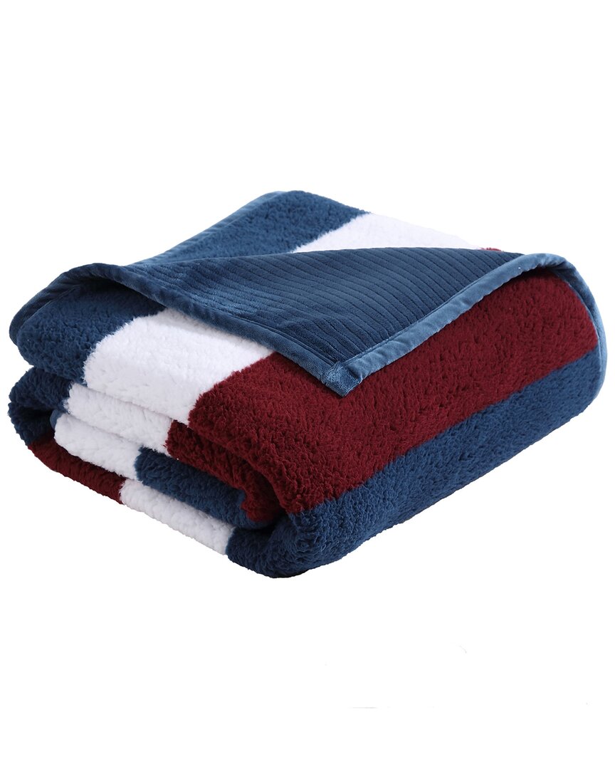 Nautica Wilton Sherpa Reversible Throw Blanket