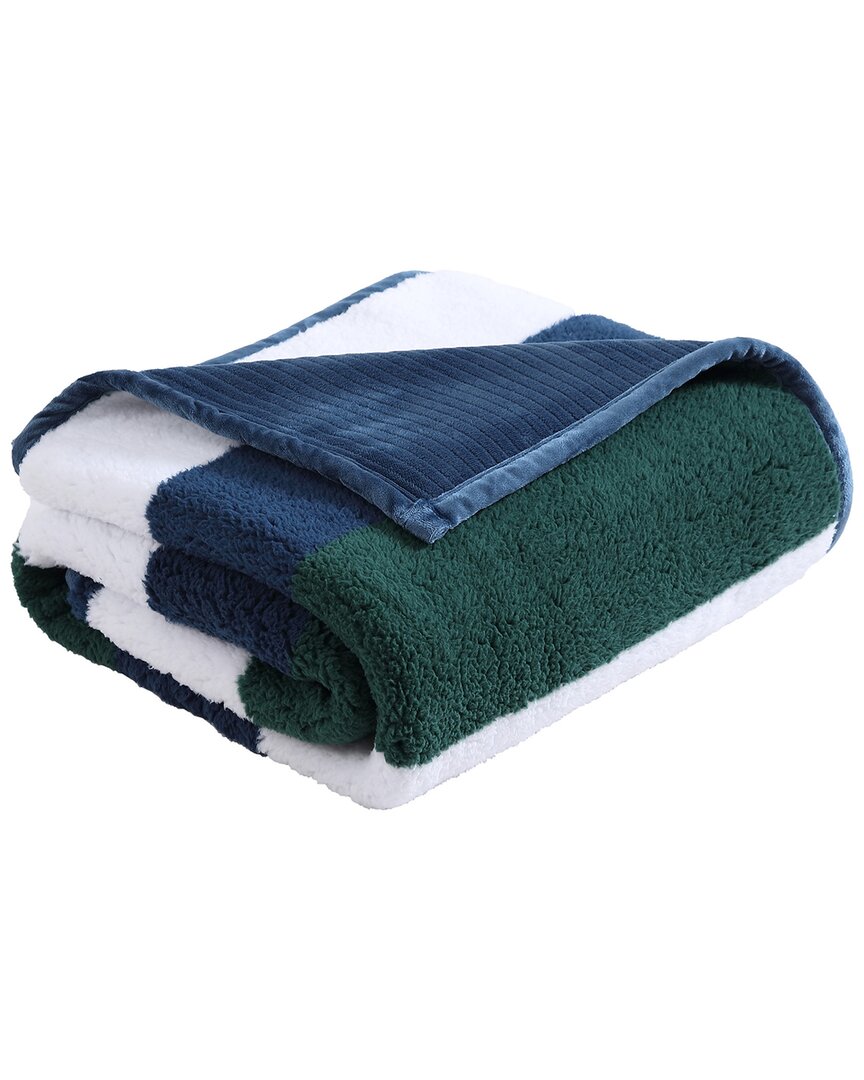 Shop Nautica Wilton Sherpa Reversible Throw Blanket