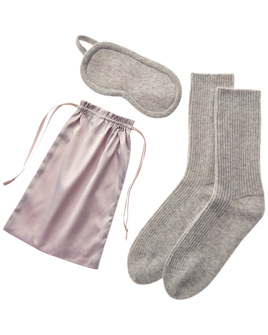 Sofia Cashmere Sofiacashmere Cashmere Eye Mask & Sock Set With Drawstring Pouch