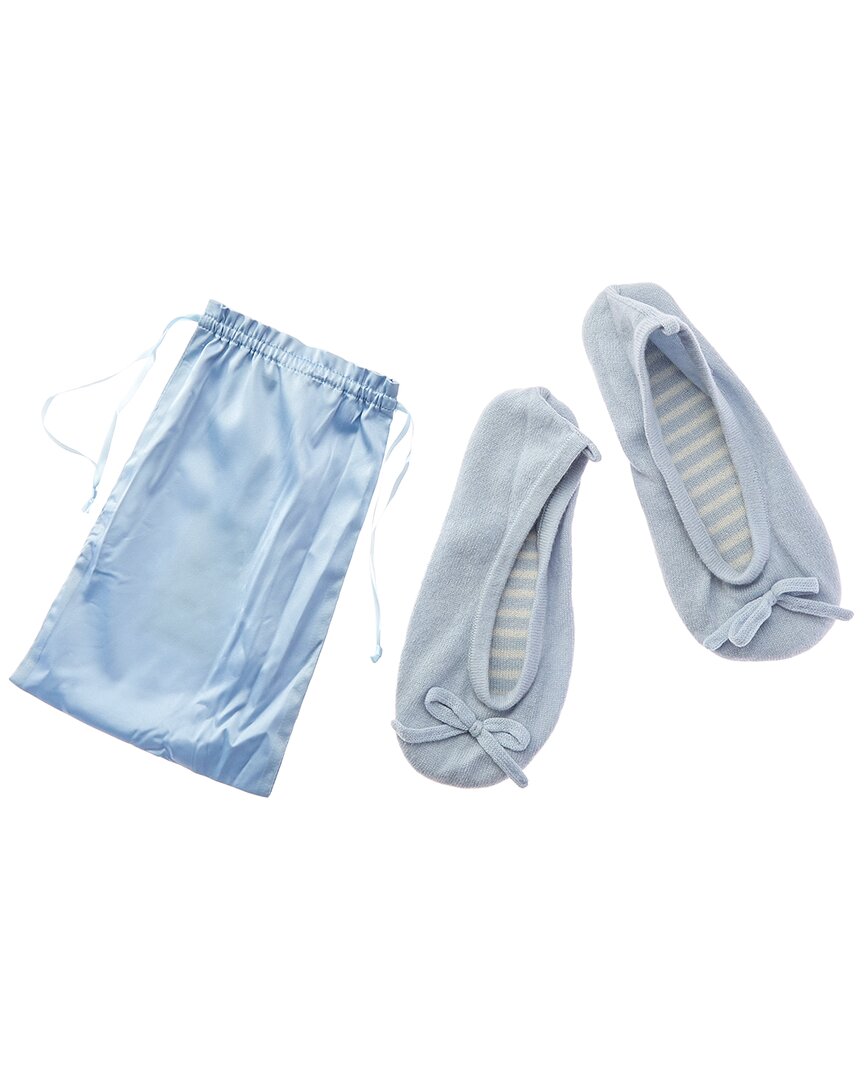 Sofia Cashmere Sofiacashmere Cashmere Knitted Ballet Slipper With Drawstring Pouch