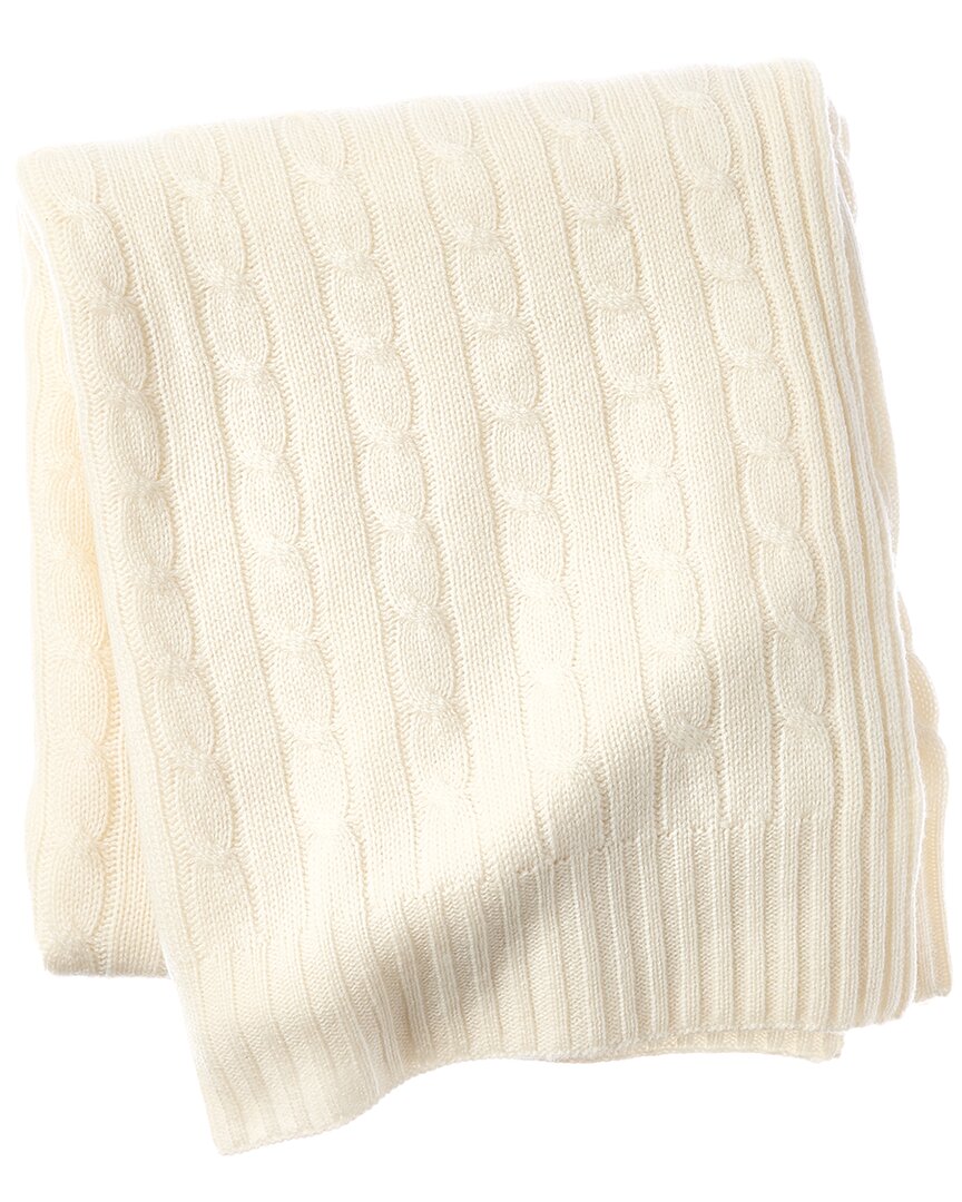 Sofia Cashmere Sofiacashmere 6ply Classic Cashmere-blend Throw In White