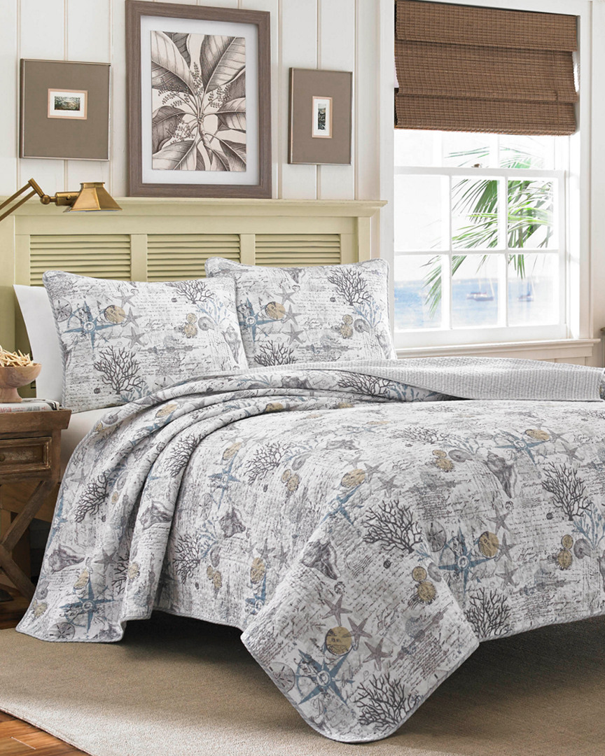 Tommy Bahama Beach Bliss Quilt Set In Gray