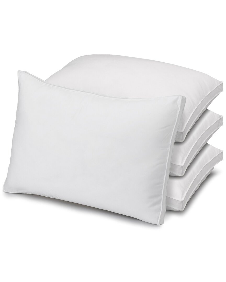 Ella Jayne Set Of 4 Luxury Plush Allergy Resistant Medium Down Pillows In White