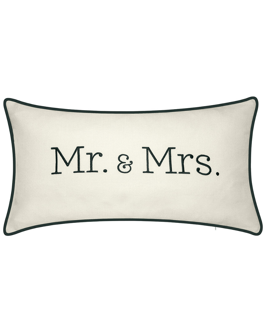 Edie Home Celebrations Mr. & Mrs. Embroidered Decorative Pillow
