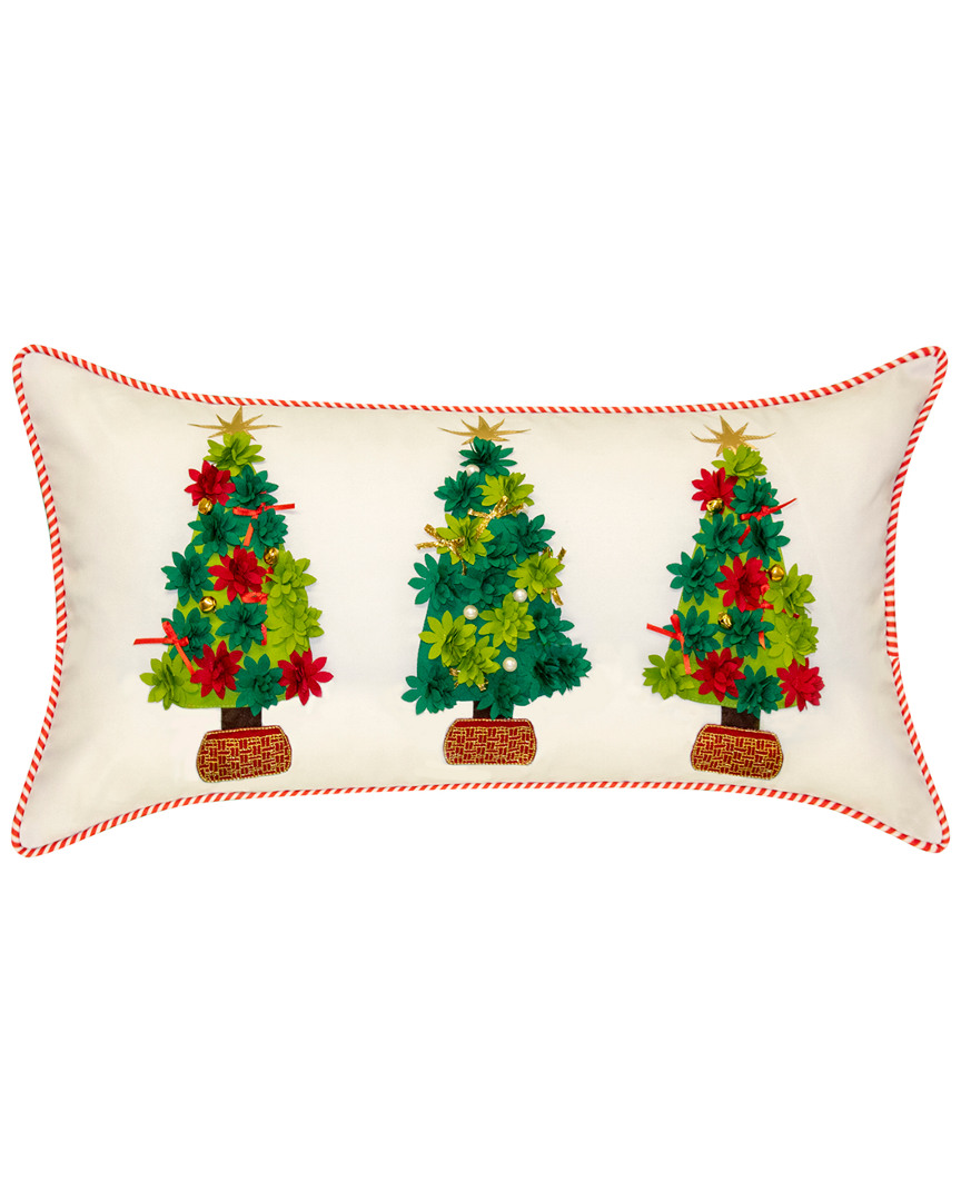 Edie Home Indoor/outdoor Holiday Potted Christmas Trees Decorative Pillow In Multi