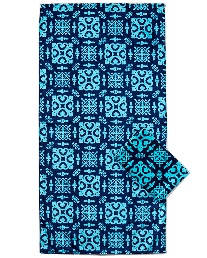 Dohler Set Of 2 Batik Blue Beach Towels