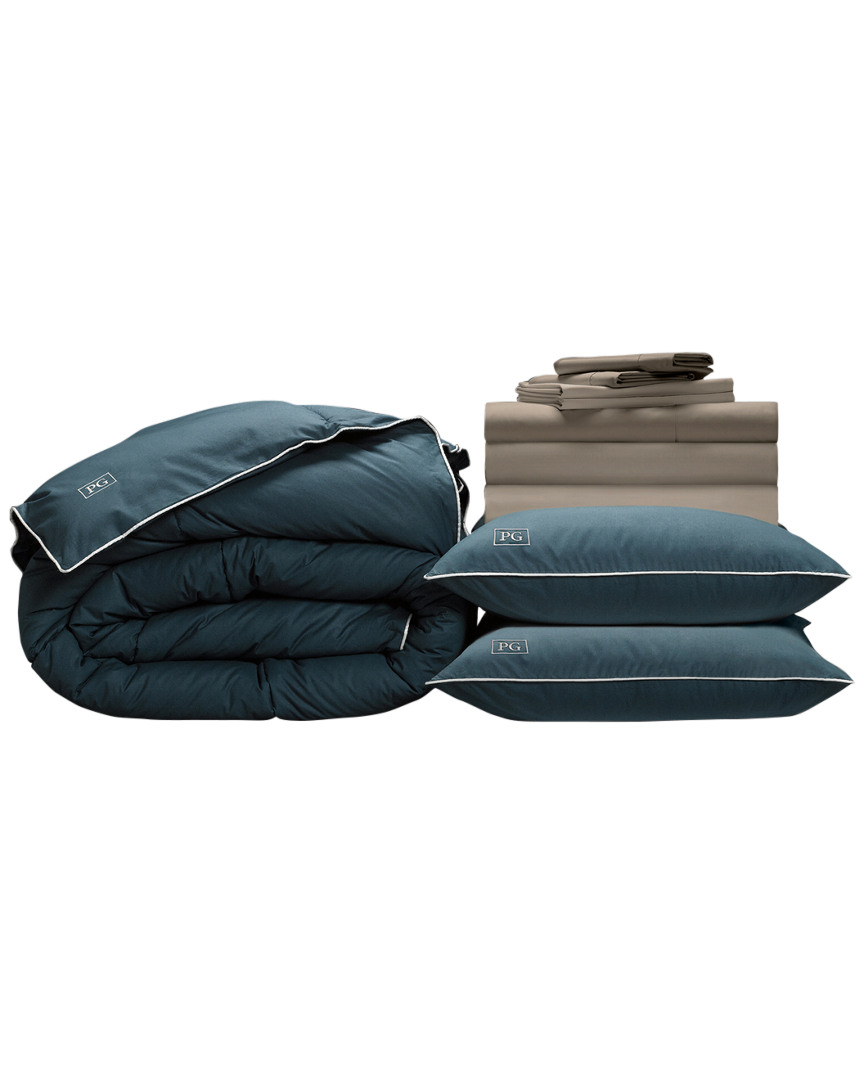 Shop Pillow Guy Classic Cool & Crisp 100% Cotton Percale, Down-alternative Perfect Bedding Bundle In Beige