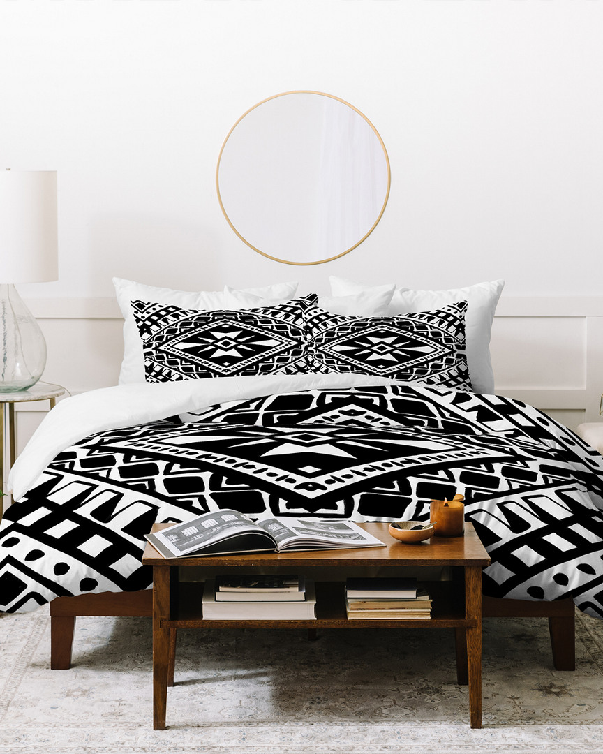 Deny Designs Amy Sia Tribe Black And White 1 Duvet Cover Set
