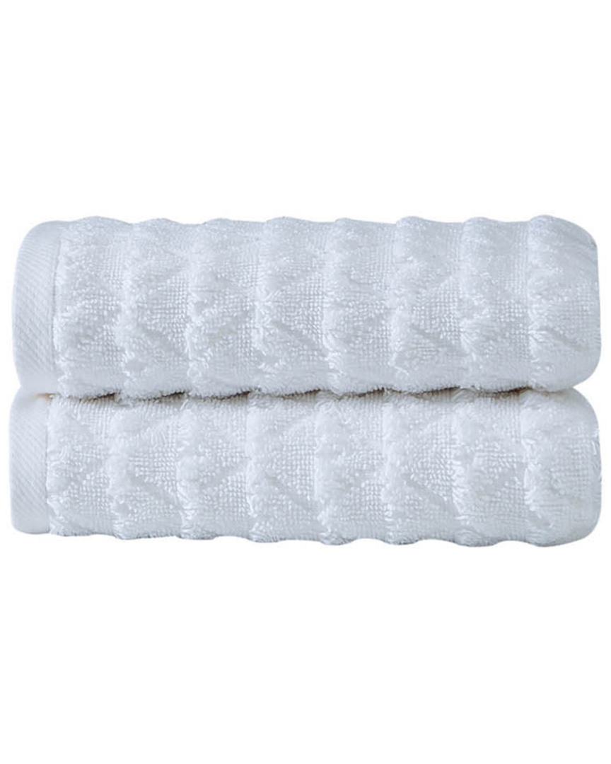 Ozan Premium Home Azure 2pc Hand Towel In White