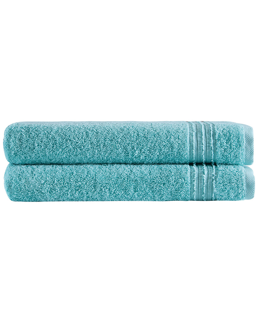 Ozan Premium Home Cascade Bath Towels Set Of 2 In Aqua