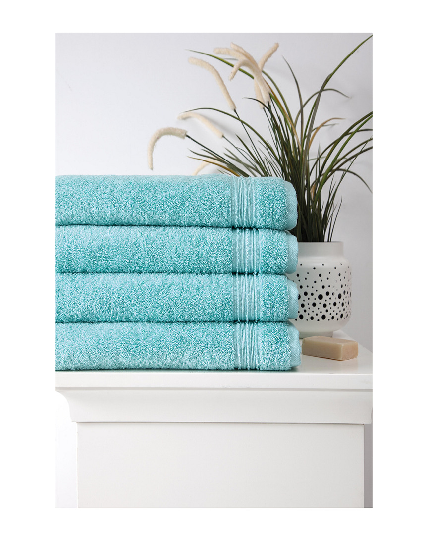 Ozan Premium Home Cascade Bath Towels Set Of 4 In Aqua
