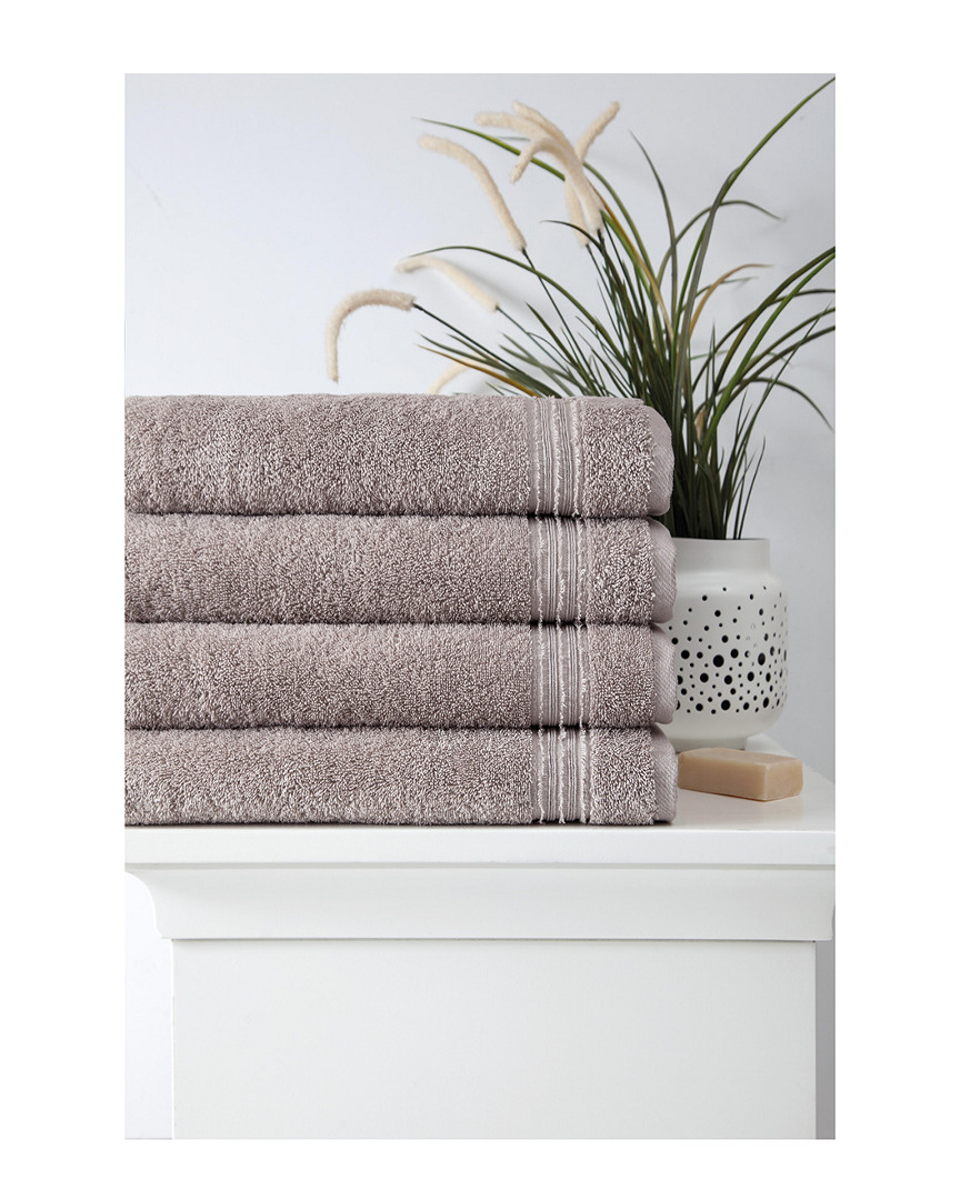 Ozan Premium Home Cascade Bath Towels Set Of 4 In Taupe