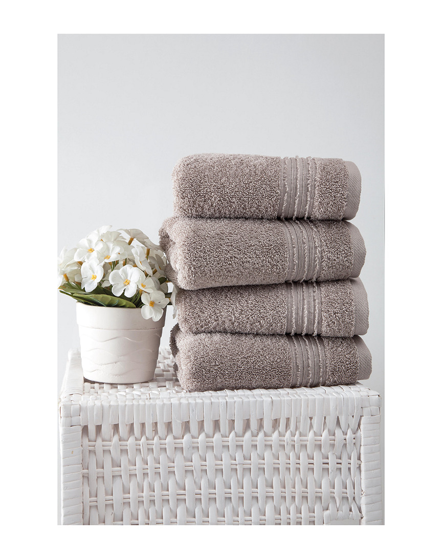 Ozan Premium Home Cascade Hand Towels Set Of 4 In Taupe