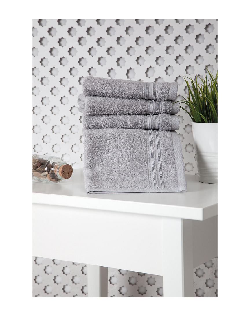 Ozan Premium Home Cascade Washcloths Set Of 4 In Gray