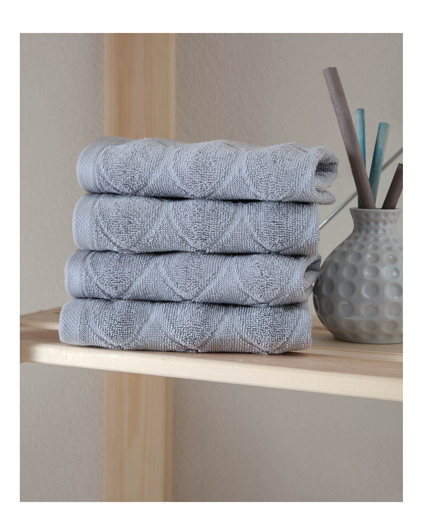 Ozan Premium Home Esperance 4pc Washcloth In Grey