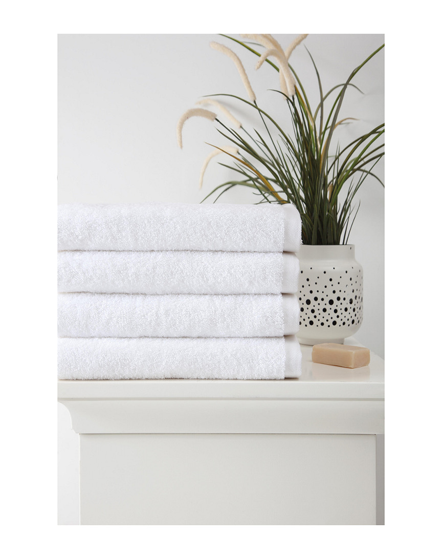 Ozan Premium Home Horizon Bath Towels Set Of 4 In White