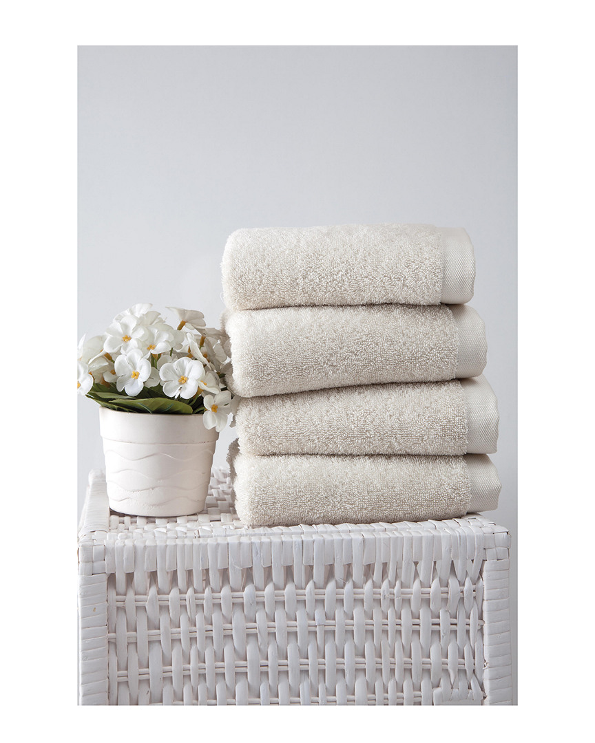 Ozan Premium Home Horizon Hand Towels Set Of 4 In Cream