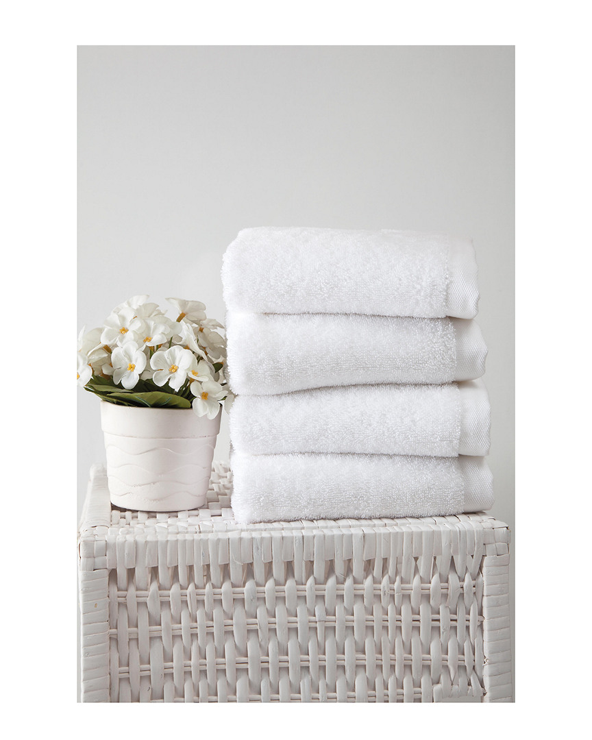Ozan Premium Home Horizon Hand Towels Set Of 4 In White