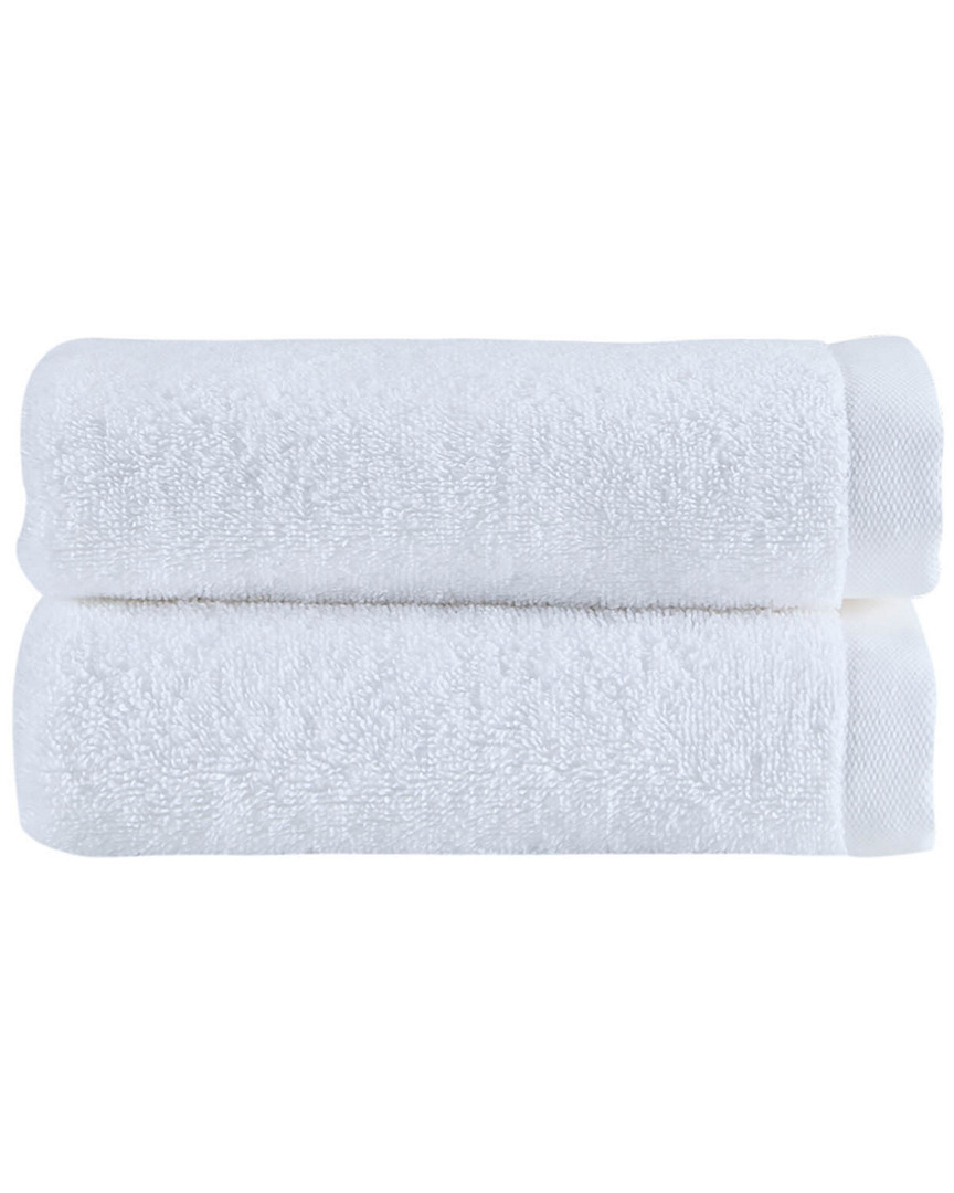 Ozan Premium Home Horizon Hand Towels Set Of 2 In White