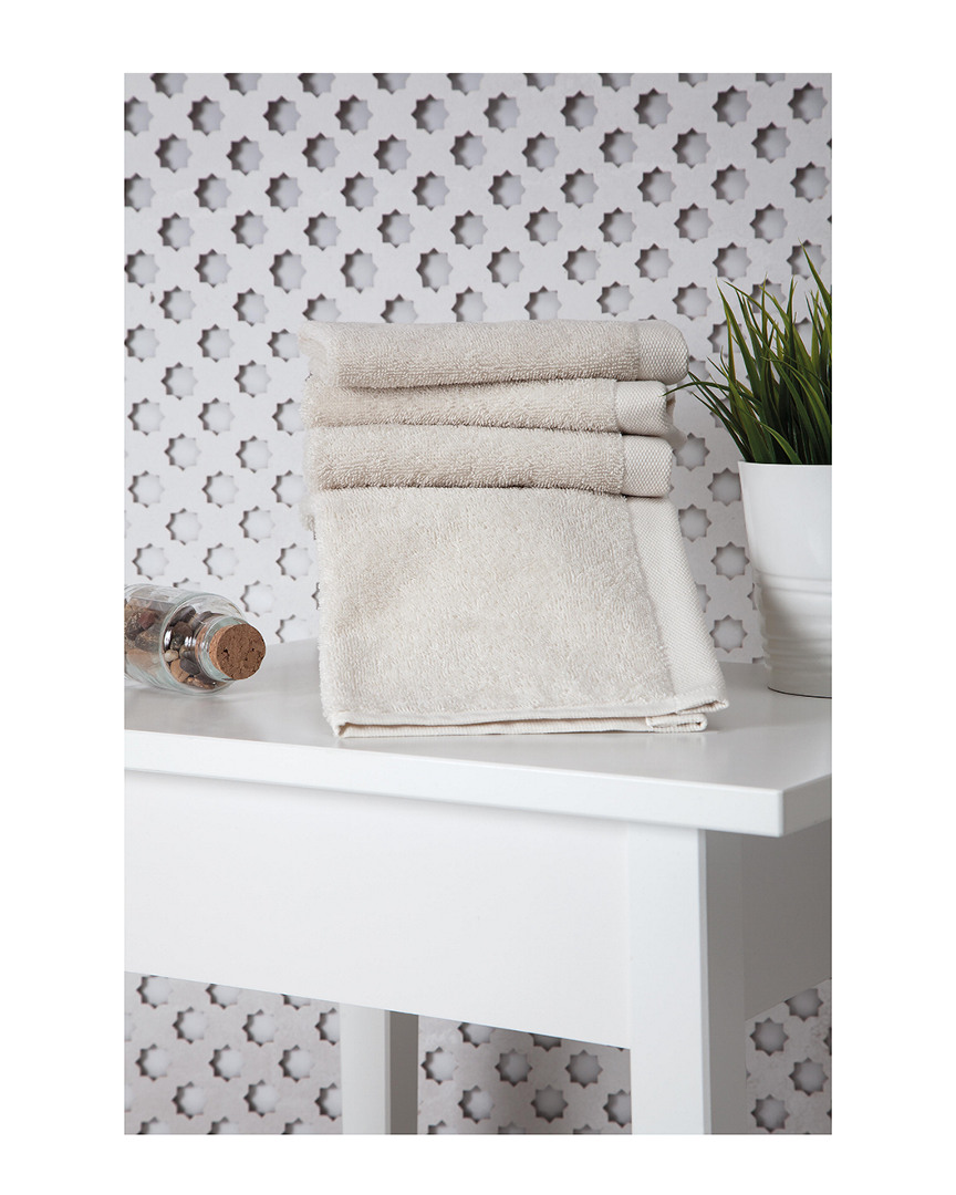 Ozan Premium Home Horizon Washcloths Set Of 4 In Cream