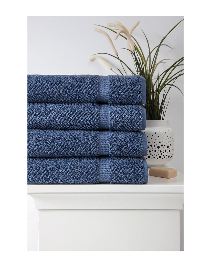 Ozan Premium Home Maui Bath Towels Set Of 4 In Blue