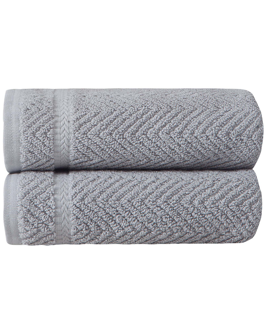 Ozan Premium Home Maui Hand Towels (set Of 2) In Grey