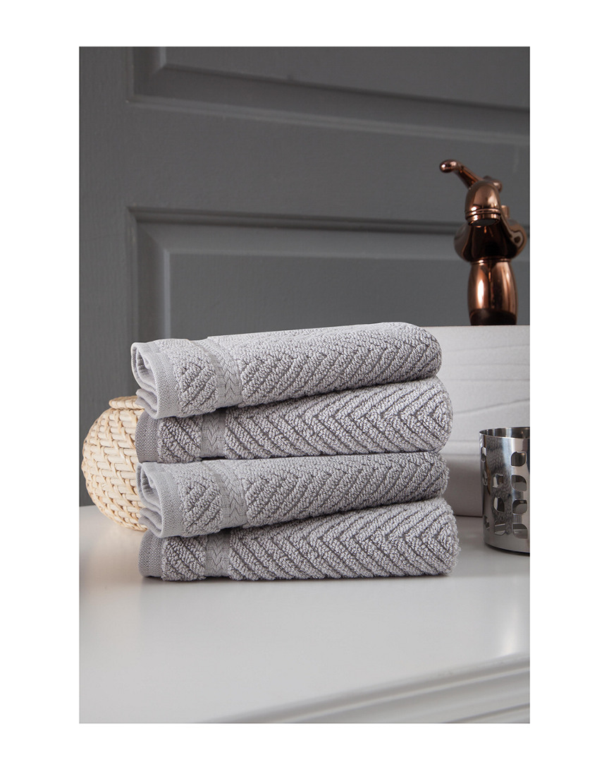 Ozan Premium Home Maui Hand Towels (set Of 4) In Grey