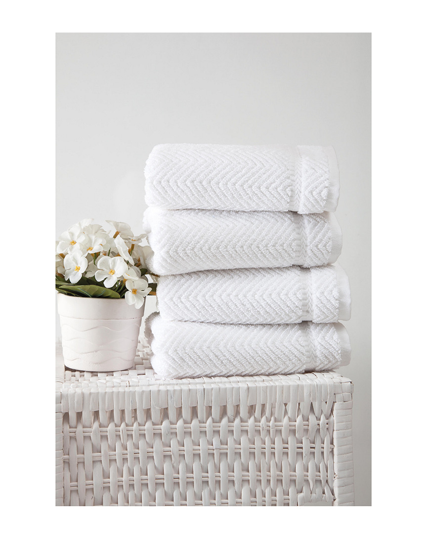 Ozan Premium Home Maui Hand Towels Set Of 4 In White