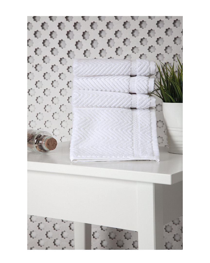Ozan Premium Home Maui Washcloths Set Of 4 In White