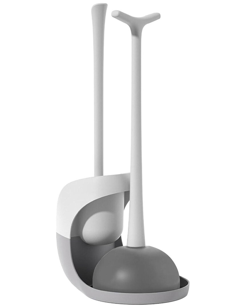 Fresh Fab Finds Toilet Plunger & Brush Set In White