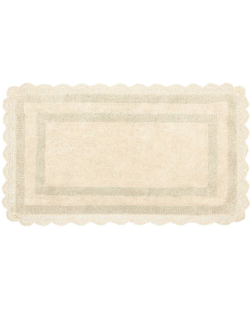 Laura Ashley Crochet Reversible Cotton Bath Rug, 24" X 40"