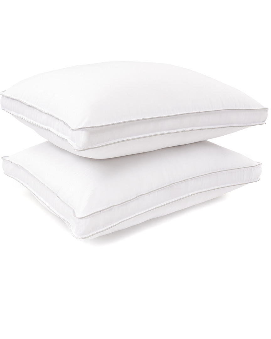 Shop Superior Hypoallergenic Soft Durable 2pc Gusset Microfiber Pillow Set In White