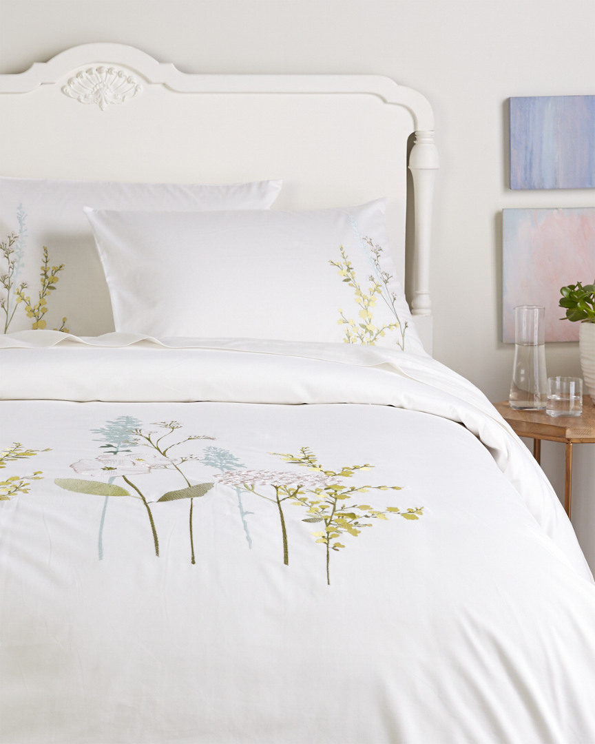 MELANGE MELANGE HOME SPRING BLOSSOM EMBROIDERED DUVET SET