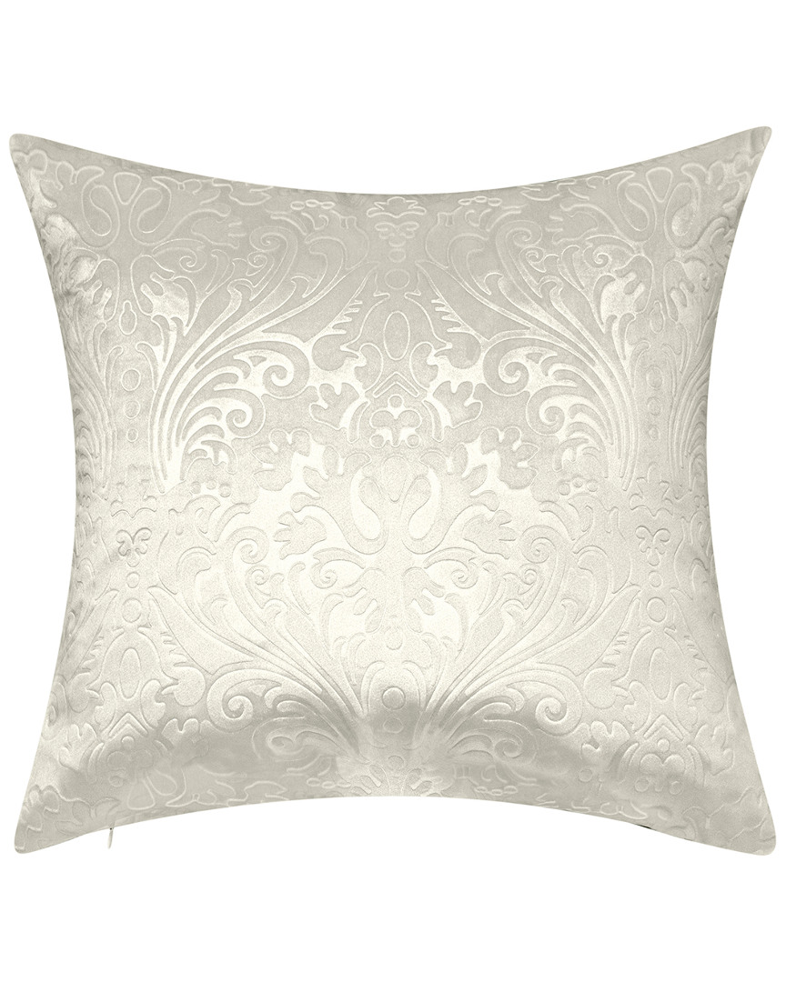 Edie Home Embossed Panne Velvet Decorative Pillow In Cream