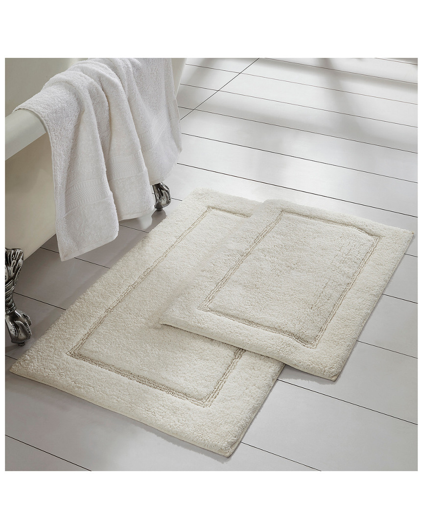 Modern Threads 2-pack Solid Loop With Non-slip Backing Bath Mat Set
