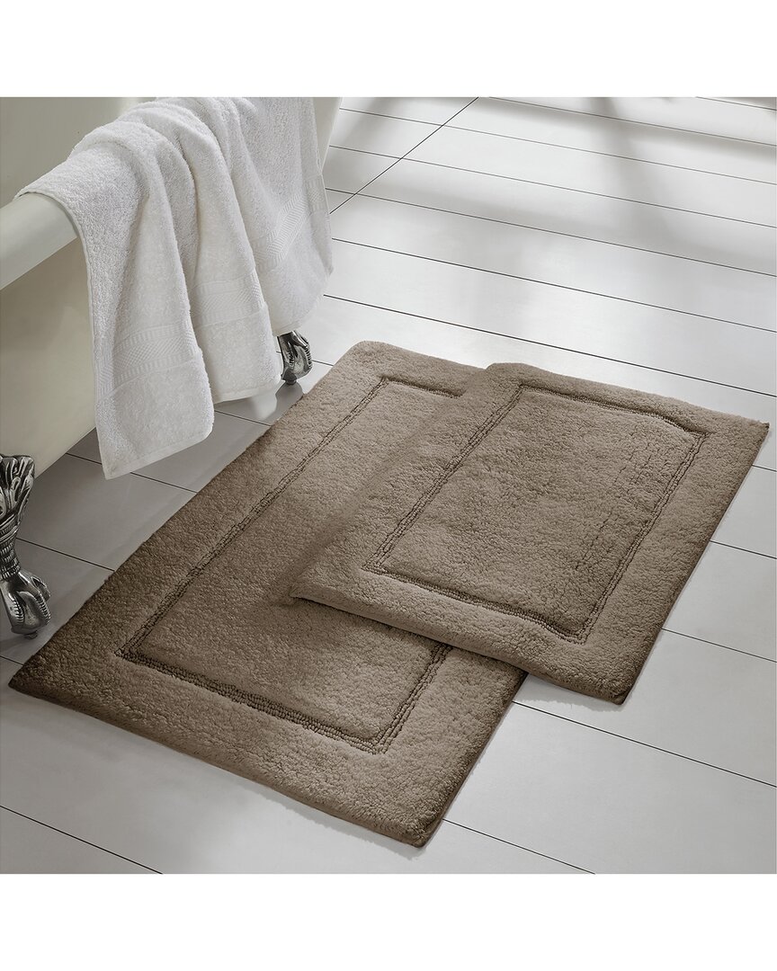 Modern Threads Solid Loop With Non-slip Backing Bath Mat Set