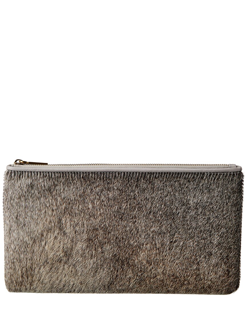 Graphic Image Large Pouch Gray Haircalf In Brown