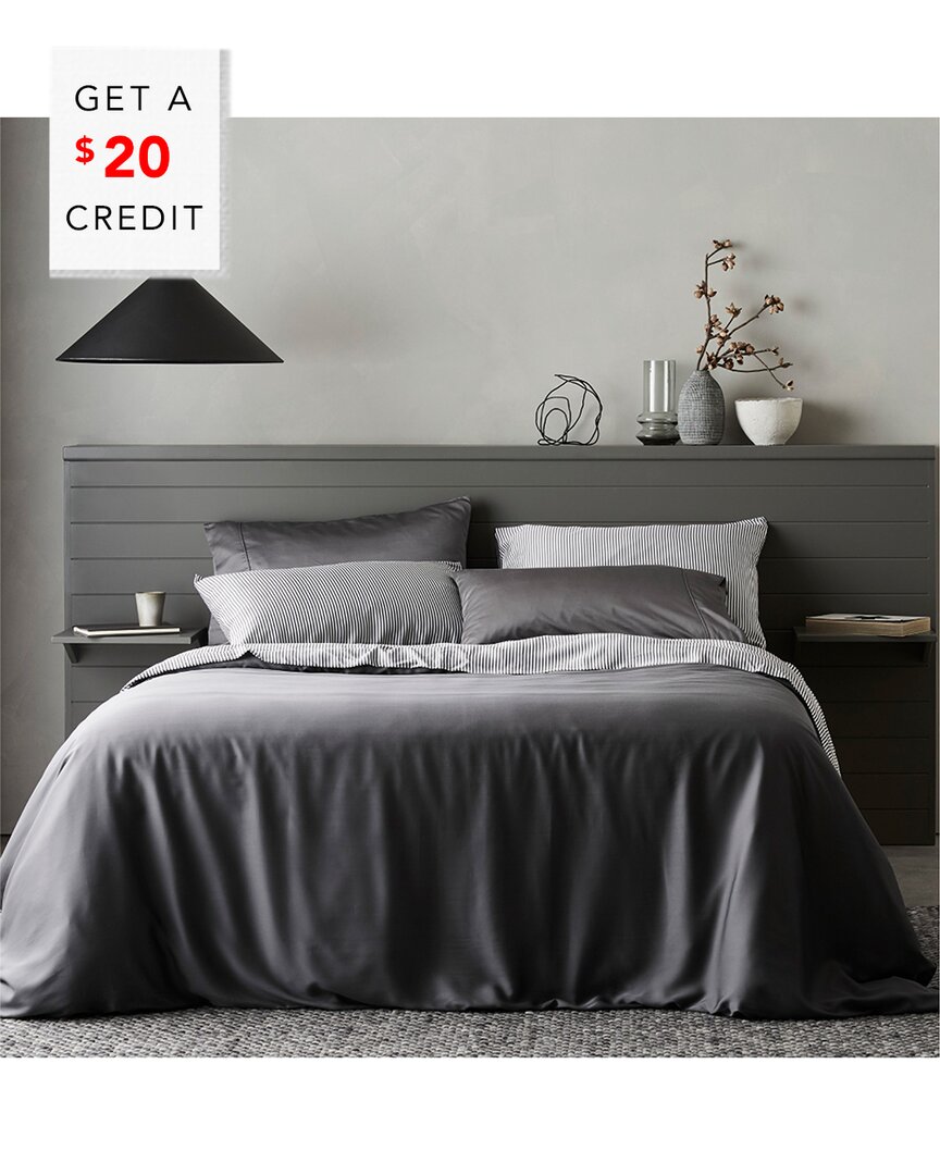 Ettitude Signature Sateen Duvet Cover With $20 Credit In Gray