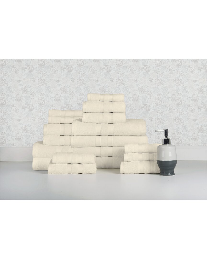 Bibb Home 18pc Egyptian Cotton Towel Set In White