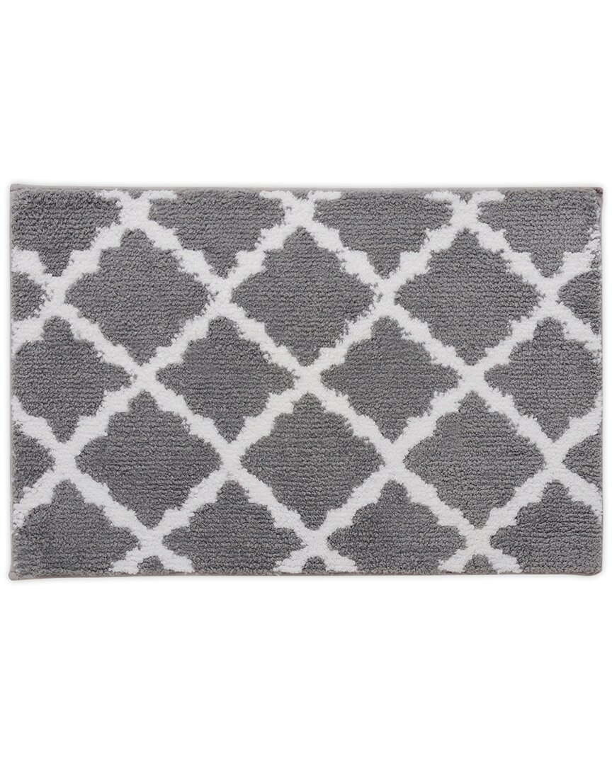 BIBB HOME TRELLIS MICRO SHAG BATH RUG