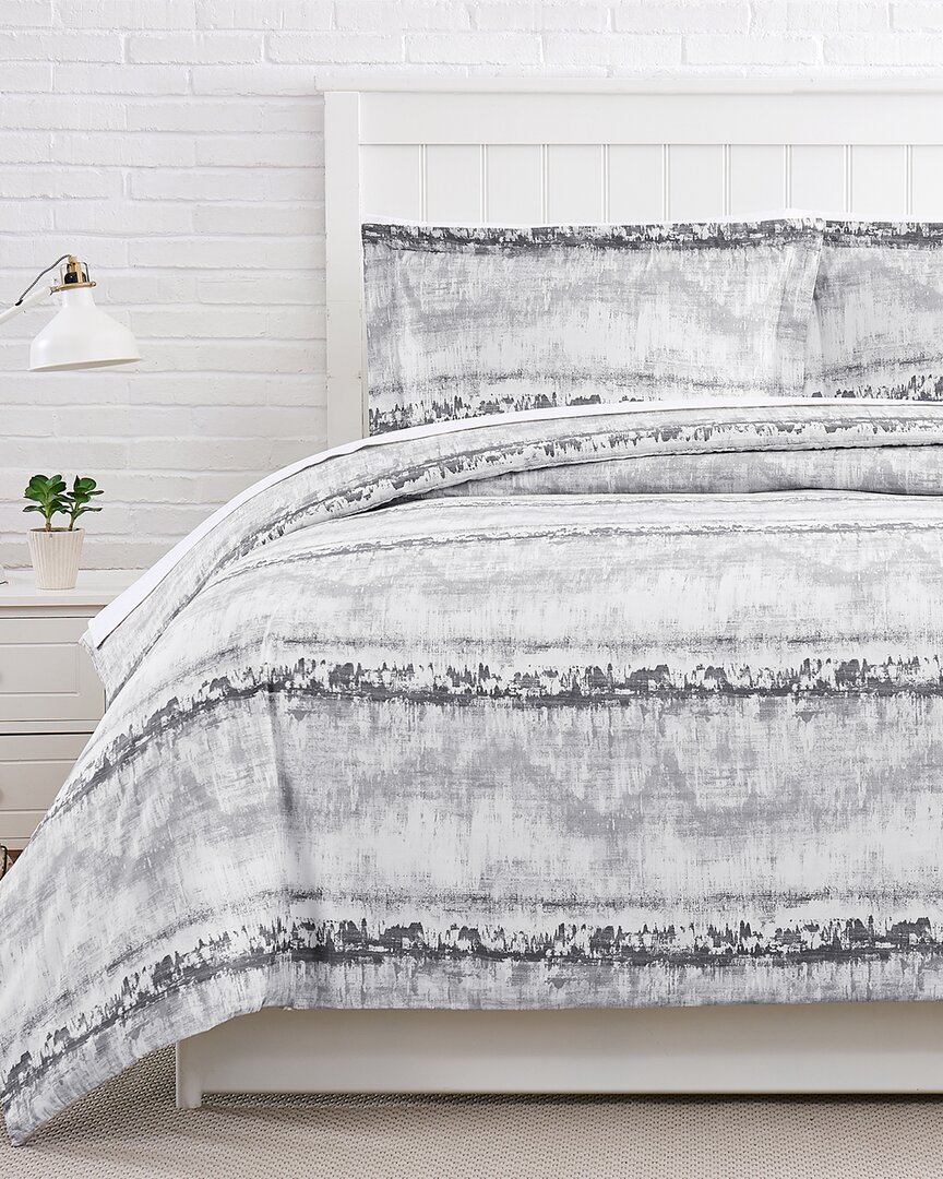 South Shore Linens Abstract 300tc Sateen Duvet Cover Set In Grey