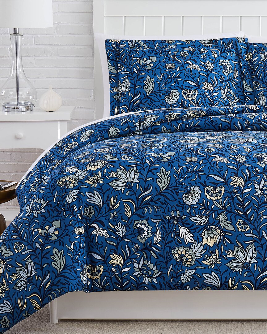 South Shore Linens Blooming Blossoms Duvet Set In Blue